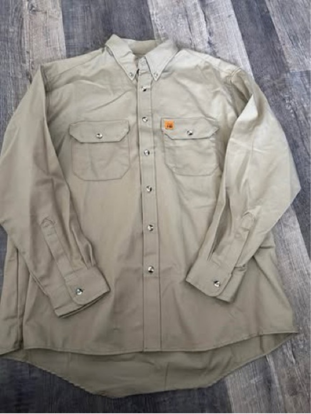 Wrangler Men's Long Sleeve Button-Down Shirt - Khaki